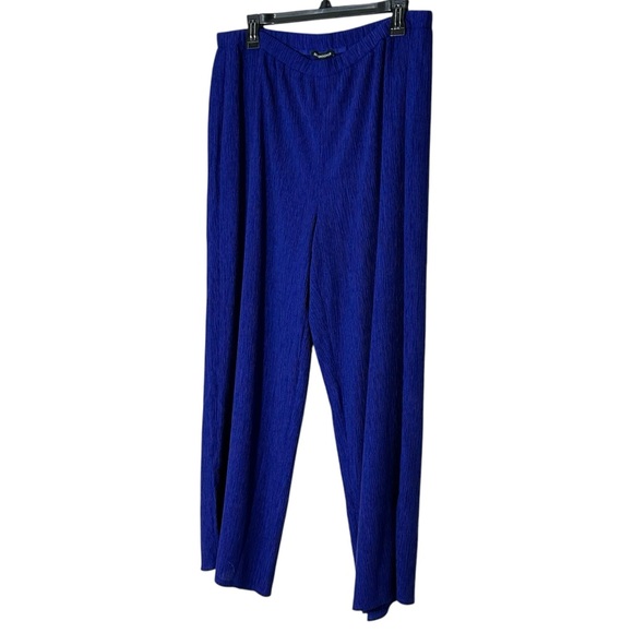 NWT Eileen Fisher Violet Woven Plissé Wide-Leg Pant Easy Fit Ankle Length Size L - Picture 6 of 11